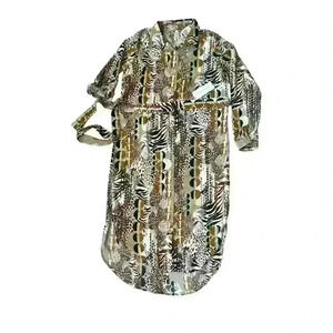 Live 4 Truth animal Print Button Down MIDI boho Dress NWT Medium